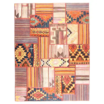 Persisk Patchworkmatta Arkiio Kelim Flerfärgad 154x205