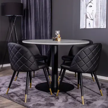 Matgrupp Venture Home Roxanna med 4 Valentina Stolar Läder