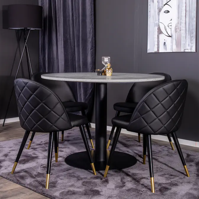 Matgrupp Venture Home Roxanna med 4 Valentina Stolar Läder