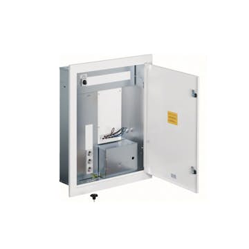 Mätarskåp Hager Fasad Infällt 1 Mätare 25 A Inklusive Medialåda Al/Cu-anslutningar 6-50 mm2 Vit