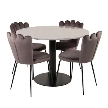 Matgrupp Venture Home Roxanna med 4 Limhamn Light Stolar