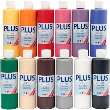 Hobbyfärg Creativ Company Plus Color Standardfärger 12x250 ml/1 Förp