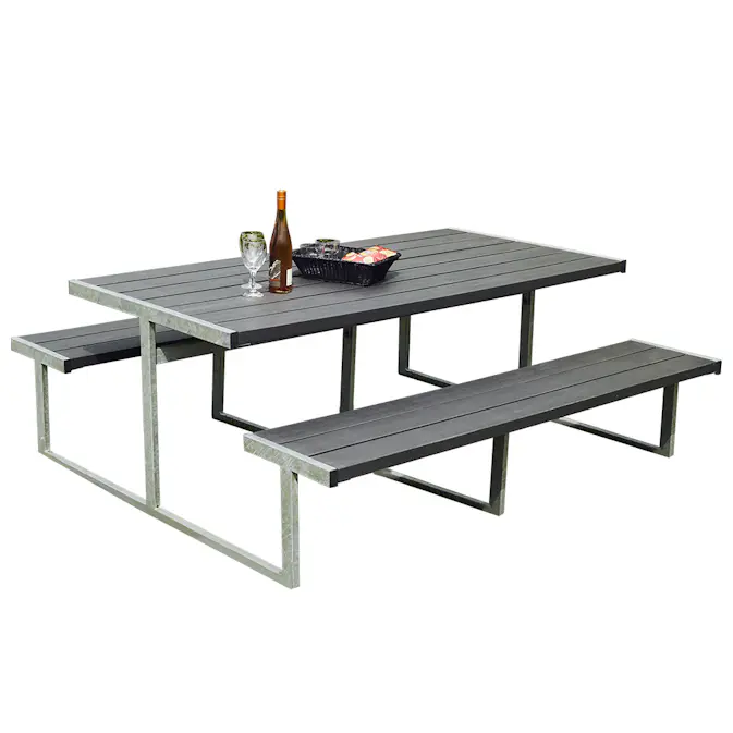 Picknickbord Hortus Nonwood Antracit Galvaniserad Ram Njord