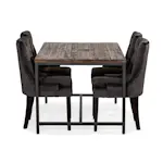 Matgrupp Bloomington Wilmer Rektangulär 140 cm med 4 Viktoria Matstol Sammet