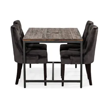 Matgrupp Bloomington Wilmer Rektangulär 140 cm med 4 Viktoria Matstol Sammet