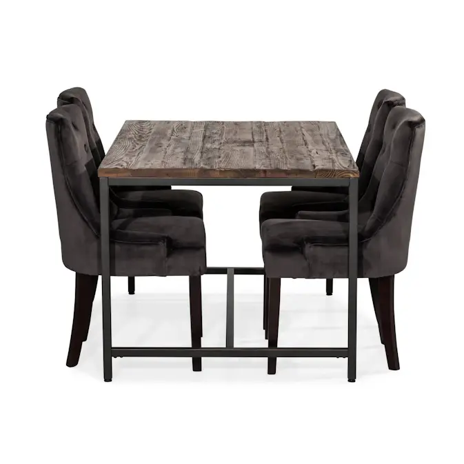 Matgrupp Bloomington Wilmer Rektangulär 140 cm med 4 Viktoria Matstol Sammet
