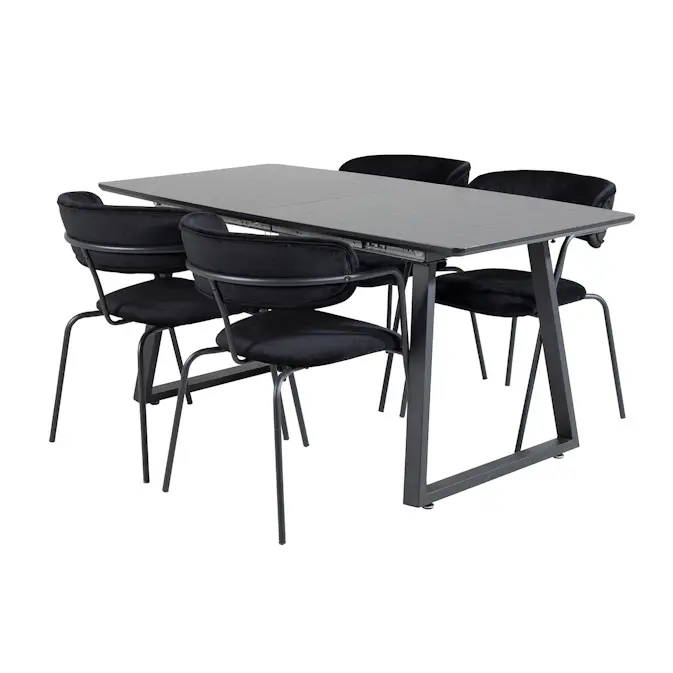 Matgrupp Venture Home Ina med 4 Aris Stolar Sammet