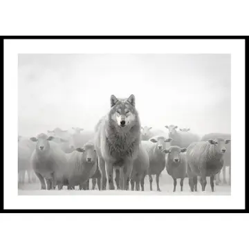 Poster Gallerix Wolf Among Sheep