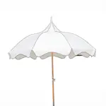 Parasoll Hillerstorp Para 200 cm Vit, Balkong- och Strandparasoll med Ställbar Funktion och Hopfällbar Design