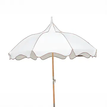 Parasoll Hillerstorp Para 200 cm Vit, Balkong- och Strandparasoll med Ställbar Funktion och Hopfällbar Design