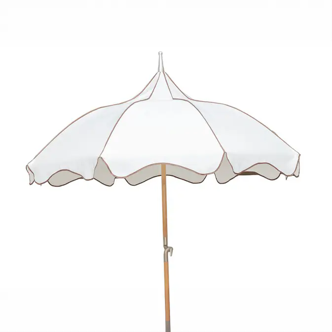 Parasoll Hillerstorp Para 200 cm Vit, Balkong- och Strandparasoll med Ställbar Funktion och Hopfällbar Design