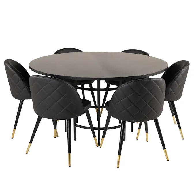 Matgrupp furniture/fashion Copenhagen med 6 Valentina Konstläder Stolar