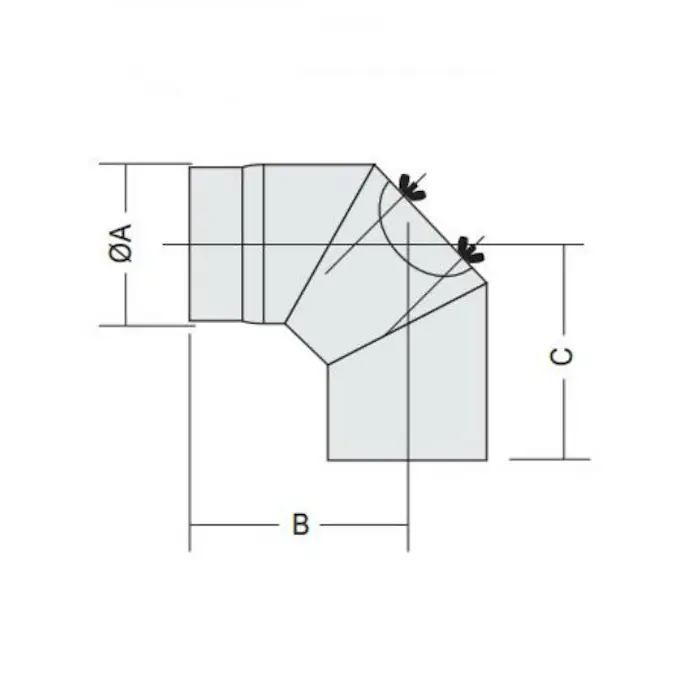 Rörböj Kaminexperten Sexkantig 90 Böj 120