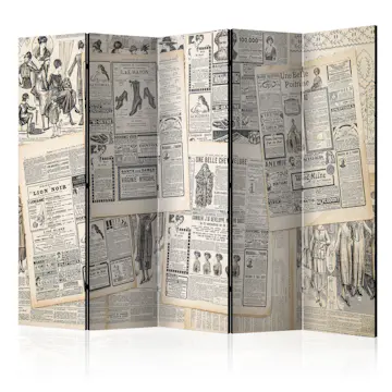 Rumsavdelare Skärmvägg Arkiio Vintage Newspapers II 225x172 cm