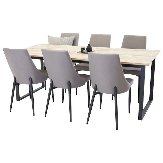 Matgrupp Venture Home Cornelia med 6 Laura Stolar Svarta Ben