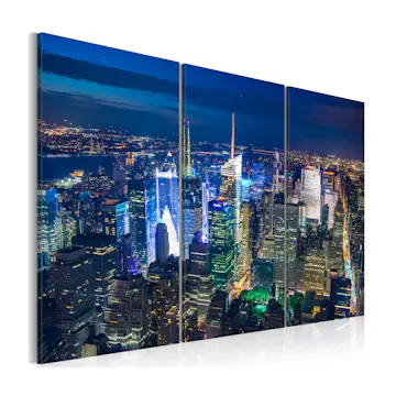 Tavla Arkiio Bird´s Eye View Of New York City By Night