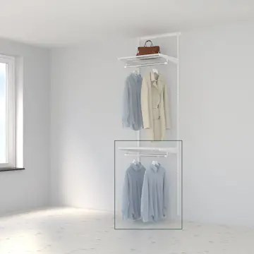 Tilläggspaket 2 Elfa Klädstång och Hylla B: 607 mm