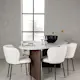 Matgrupp Venture Home Grönvik Ovalt Matbord 180 cm & 4 Edina Stolar i Vit Boucle