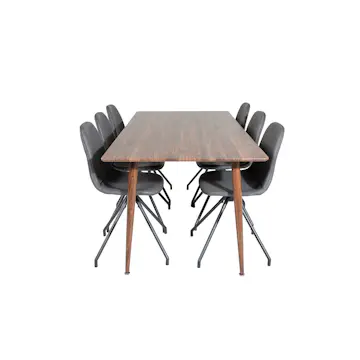 Matgrupp Venture Home Pobbie med 6 Stolar Konstläder