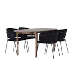 Matgrupp Venture Home Andy Ø120 cm med 4st Selma Matstolar