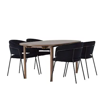 Matgrupp Venture Home Andy Ø120 cm med 4st Selma Matstolar