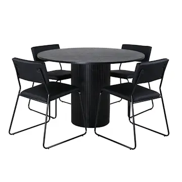 Matgrupp Venture Home Bianca Rund med 4 Kungshamn Stolar