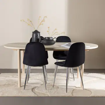 Matgrupp Venture Home Andy 180 med 4 st Polar Stolar Sammet