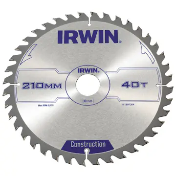 Sågklinga Irwin 210x30/20/16mm 40t 2,5mm