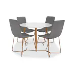 Matgrupp Basic Home Pelle Runt Matbord 100 cm med 4 Thella Matstol