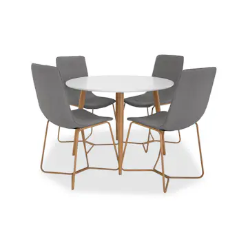 Matgrupp Basic Home Pelle Runt Matbord 100 cm med 4 Thella Matstol