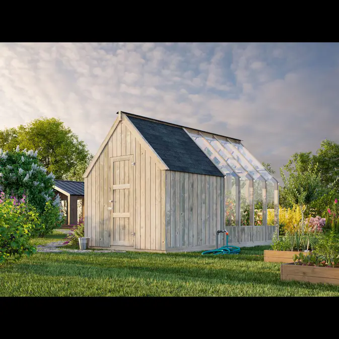 Växthus Palmako Emilia 10,2 m² (inv. 5,4+4,0 m²)