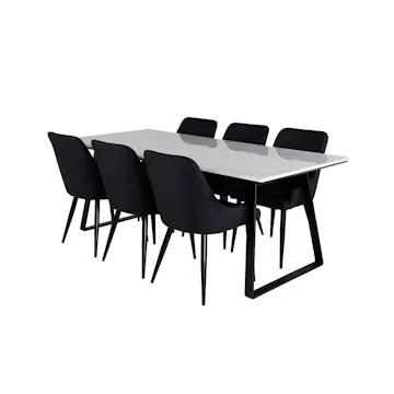 Matgrupp Venture Home Estelle med 6 Plake Fåtöljer PolyEstelletyg