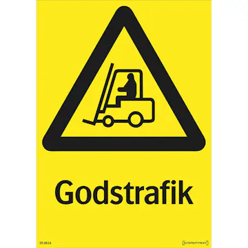 Skylt Systemtext Godstrafik 210x297 mm Plast