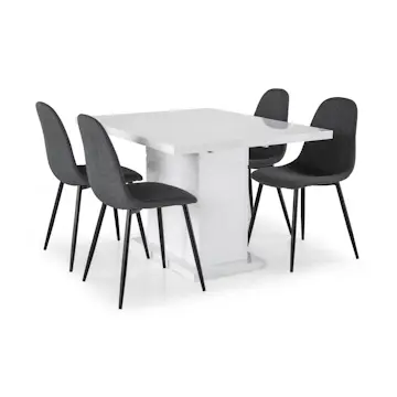 Matgrupp Concept 55 Ratliff Rektangulärt Matbord 120-160 cm Förlängningsbart med 4 Nibe Matstol