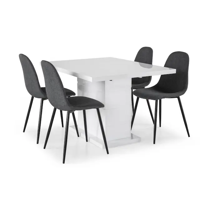 Matgrupp Concept 55 Ratliff Rektangulärt Matbord 120-160 cm Förlängningsbart med 4 Nibe Matstol