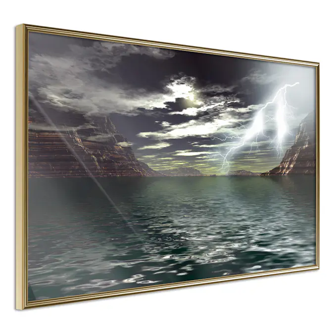 Poster Artgeist Affisch Storm on the Lake