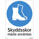 Skylt Systemtext Skyddsskor Måste Används 210x297 mm Plast