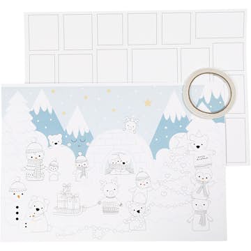 Julkalender Creativ Company Stl 30x42 cm Vit 3 st/1 Förp