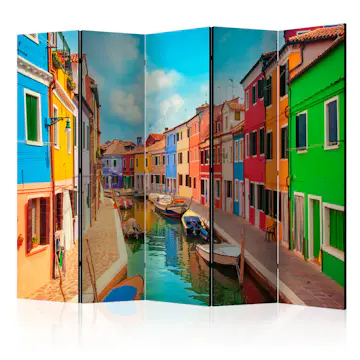 Rumsavdelare Skärmvägg Arkiio Colorful Canal in Burano II 225x172 cm