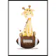 Poster Gallerix Giraffe With American Football