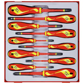 Skruvmejselsats 10 delar för 1000 volt Teng Tools TTDV910N