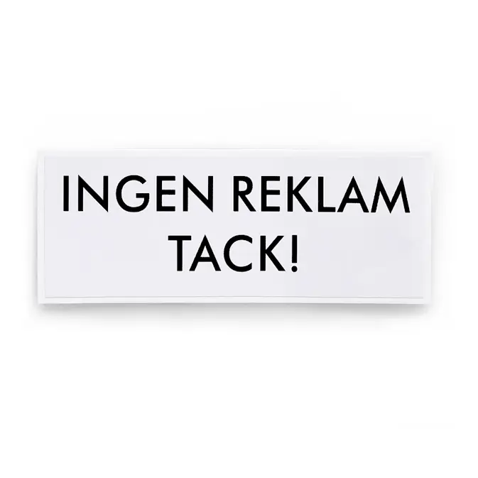 Självhäftande Dekal Habo Ingen Reklam Tack