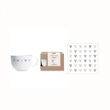 Gåvoset Paperproducts Design Heart Infusion Mugg 55 cl + Servett
