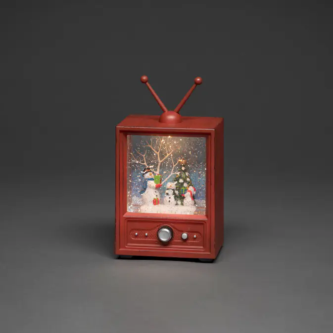 Lykta Gnosjö Konstsmide Vattenfylld TV med Snögubbar