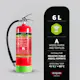 Brandsläckare Housegard AVD 6 L, LITHEX6
