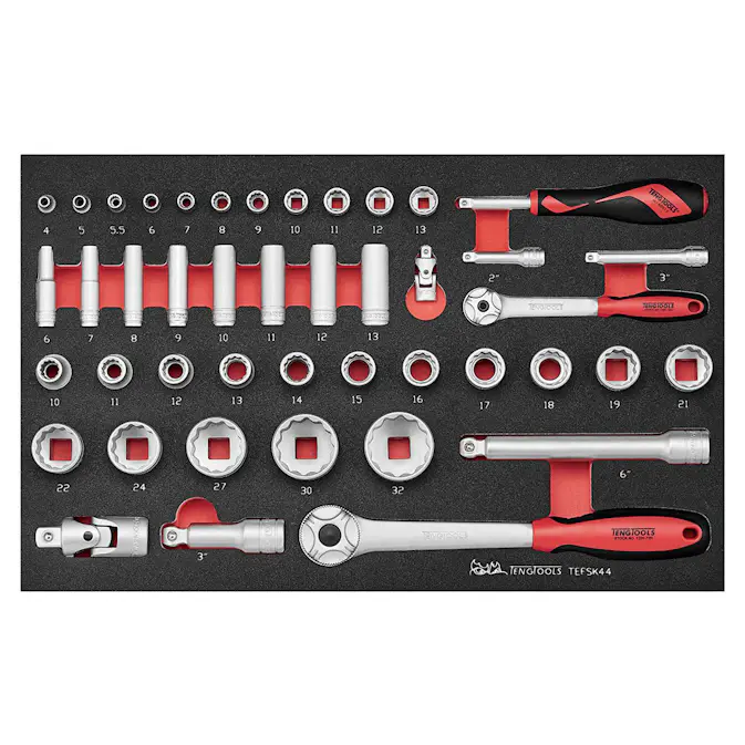 Hylsnyckelsats Teng Tools TEFSK44 44-Delar