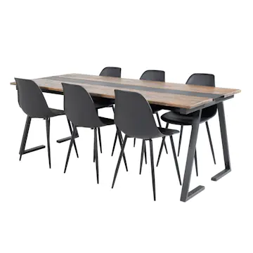 Matgrupp Venture Home Jane med 6 Pop Stolar