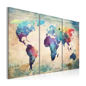 Tavla Arkiio Rainbowfärgade Området Triptych