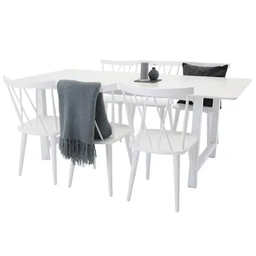 Matgrupp Venture Home Clara med 6 Marie Stolar Vit