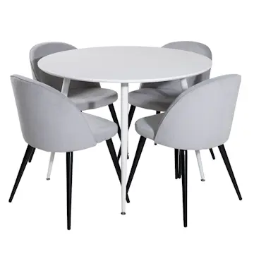 Matgrupp Venture Home Plake med 4 Valentina Stolar Manchester Runt